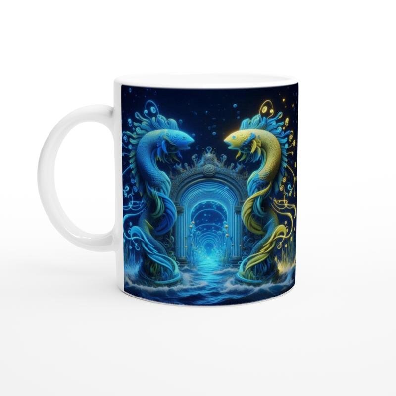 İkizler Burcu Baskılı Kahve Kupası - Astral Denizaltı Dünyası Vs4