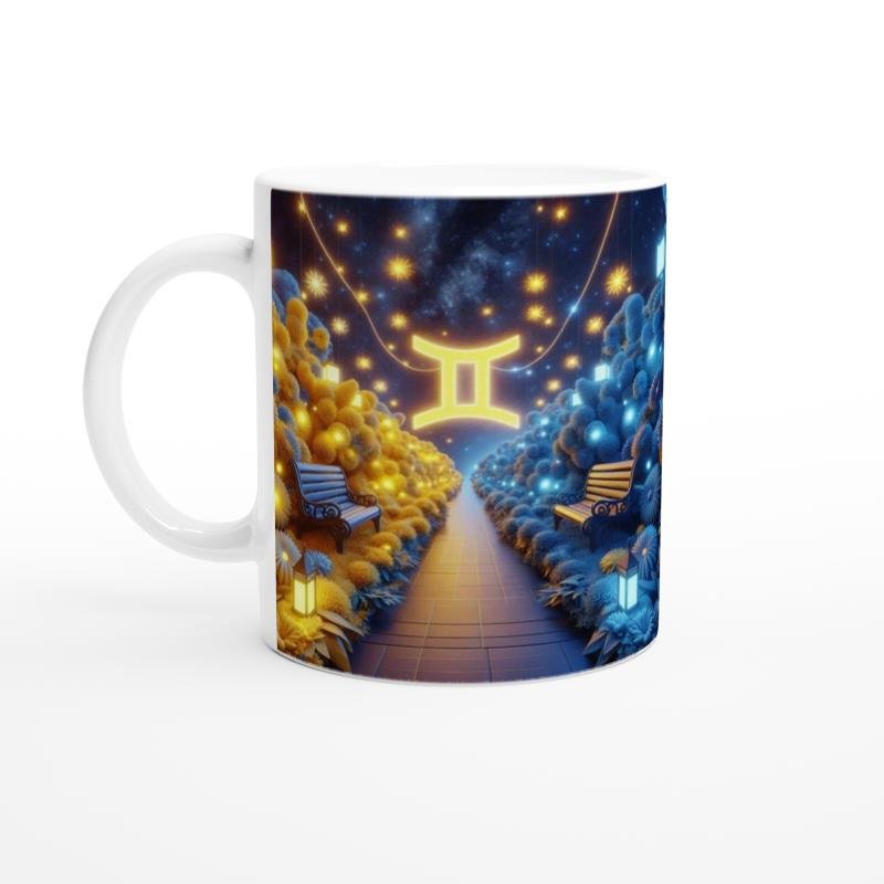 İkizler Burcu Baskılı Kahve Kupası - Ay ışığında Zodyak Bahçesi Vs2