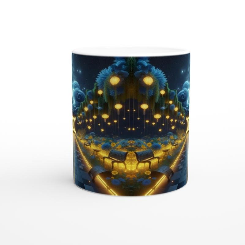 İkizler Burcu Baskılı Kahve Kupası - Ay ışığında Zodyak Bahçesi Vs3 - 2