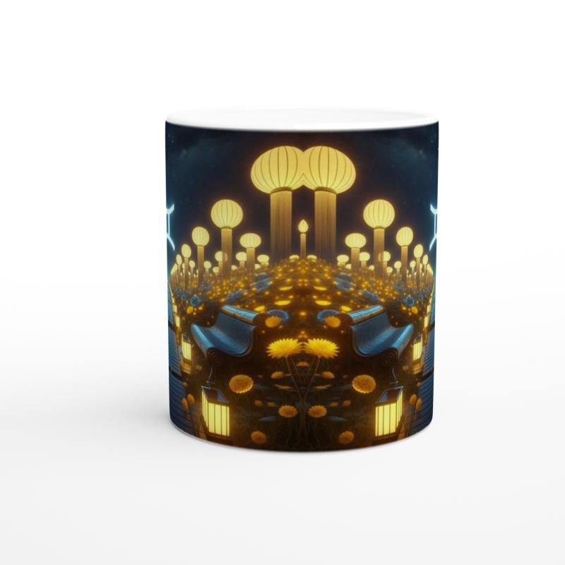 İkizler Burcu Baskılı Kahve Kupası - Ay ışığında Zodyak Bahçesi Vs4 - 2