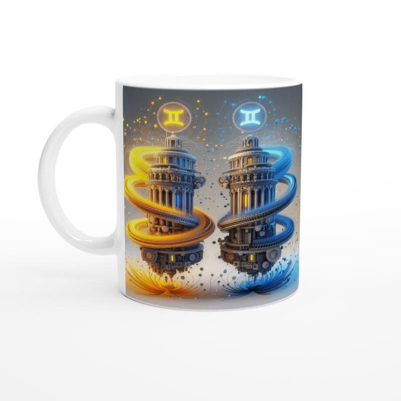 İkizler Burcu Baskılı Kahve Kupası - Burçlar Krallığı Şatosu Vs1