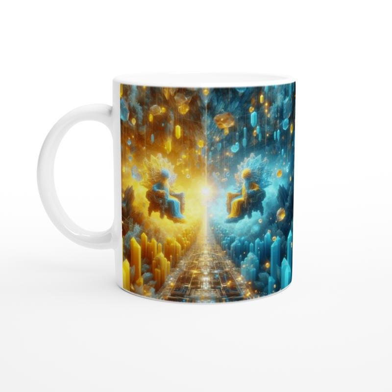 İkizler Burcu Baskılı Kahve Kupası - Büyülü Kristal Mağarası Temalı Vs2