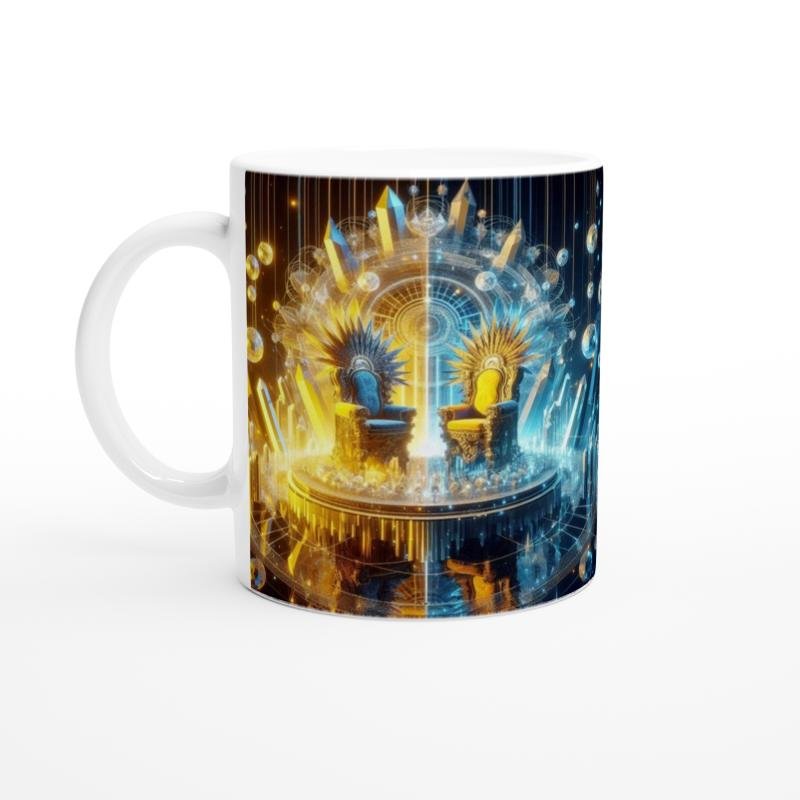 İkizler Burcu Baskılı Kahve Kupası - Büyülü Kristal Mağarası Temalı Vs4