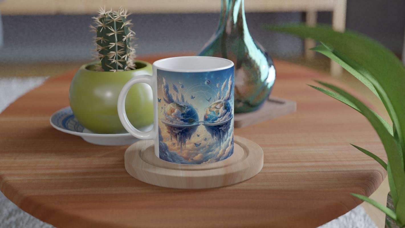 İkizler Burcu Baskılı Kahve Kupası - Elementsel Doğa Krallığı Temalı Vs1 - 4