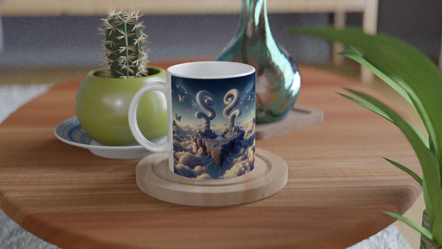 İkizler Burcu Baskılı Kahve Kupası - Elementsel Doğa Krallığı Temalı Vs2 - 4