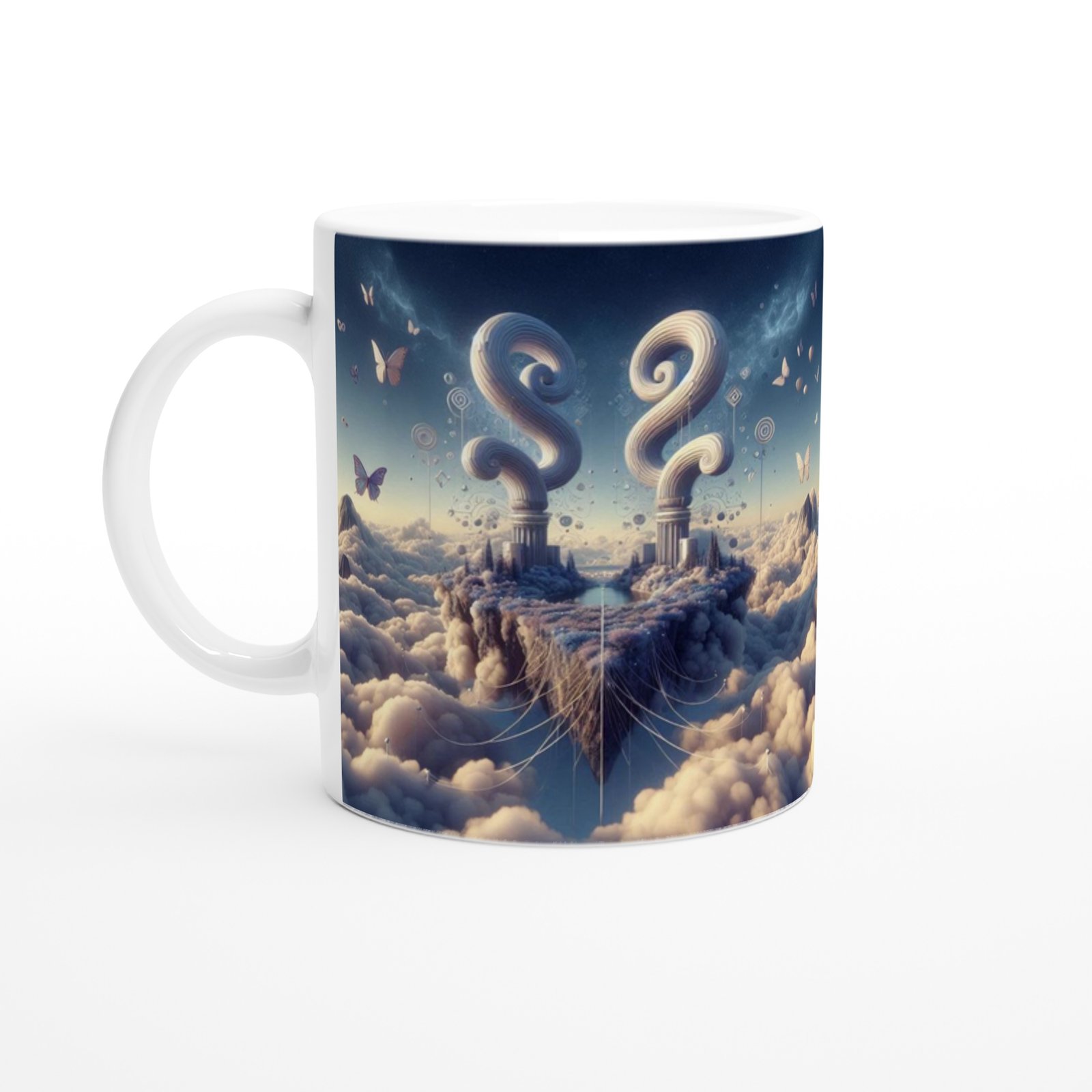 İkizler Burcu Baskılı Kahve Kupası - Elementsel Doğa Krallığı Temalı Vs2