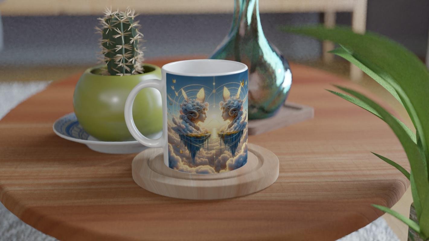 İkizler Burcu Baskılı Kahve Kupası - Elementsel Doğa Krallığı Temalı Vs3 - 4