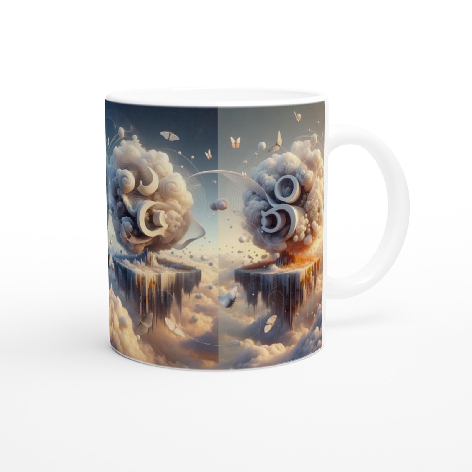 İkizler Burcu Baskılı Kahve Kupası - Elementsel Doğa Krallığı Temalı Vs4 - 3