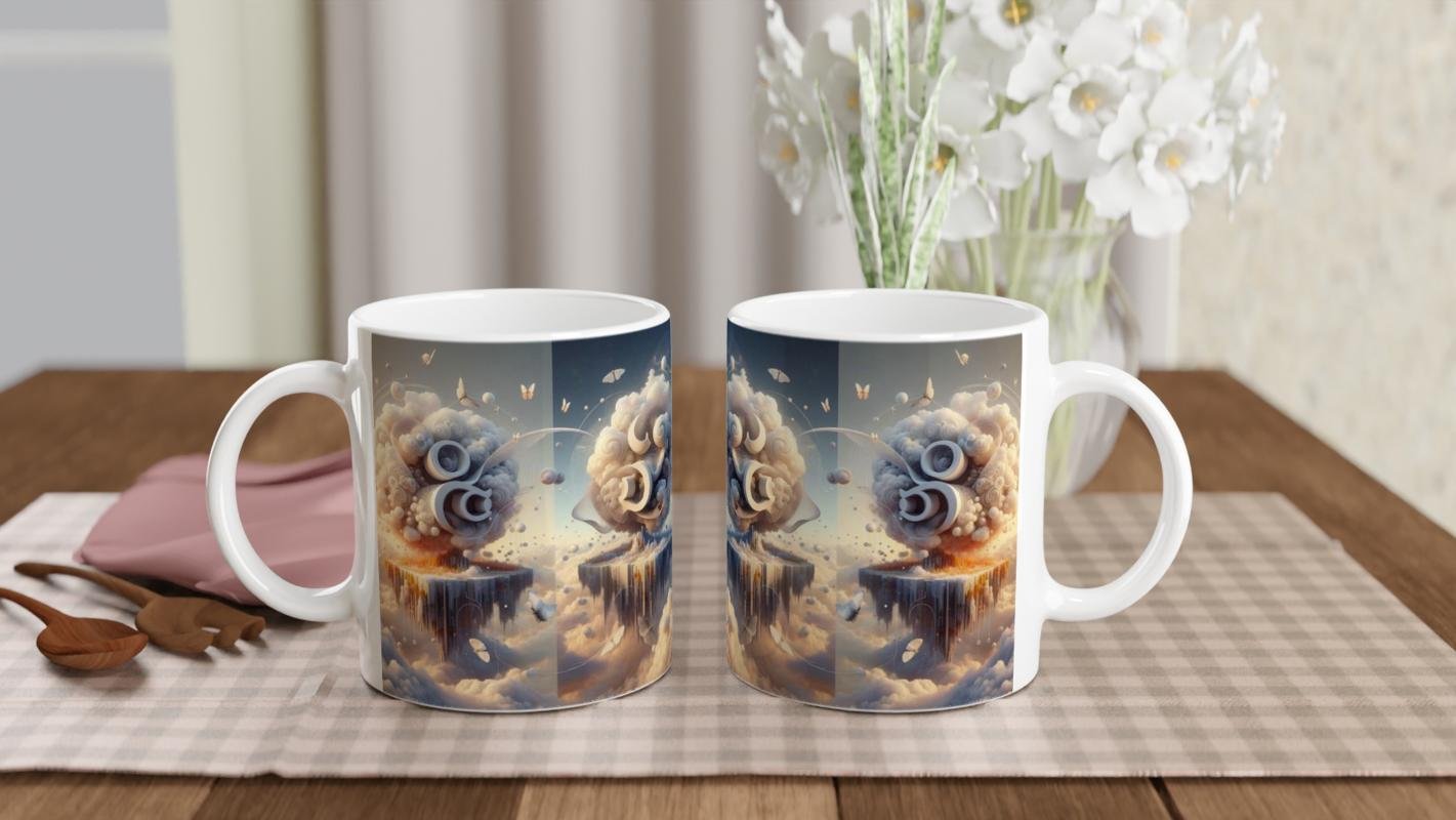 İkizler Burcu Baskılı Kahve Kupası - Elementsel Doğa Krallığı Temalı Vs4 - 5