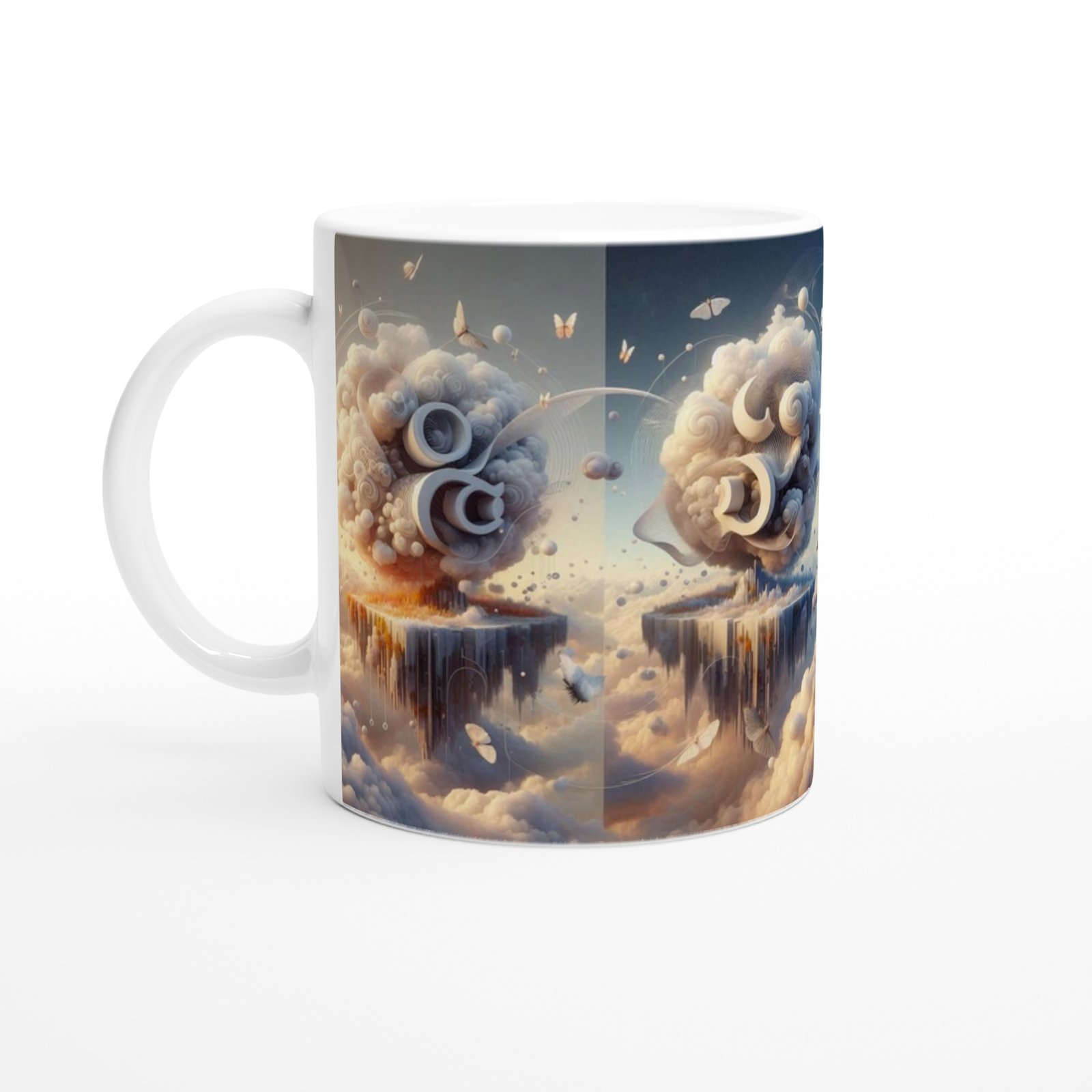 İkizler Burcu Baskılı Kahve Kupası - Elementsel Doğa Krallığı Temalı Vs4