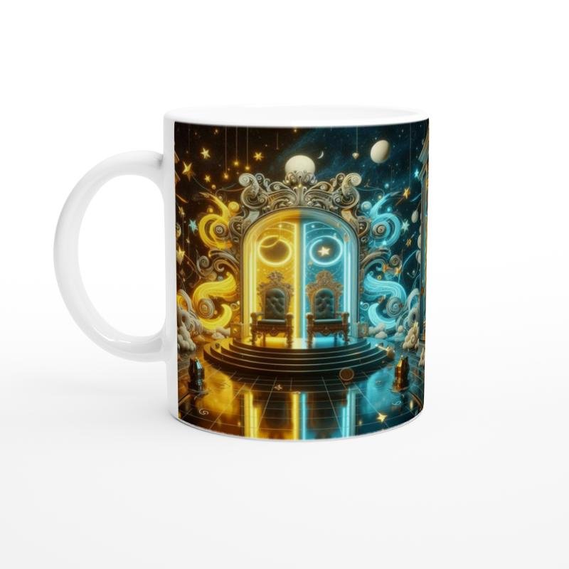 İkizler Burcu Baskılı Kahve Kupası - Galaktik Taht Odası Temalı Vs1