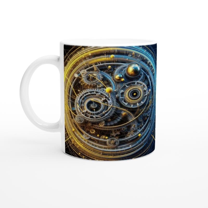 İkizler Burcu Baskılı Kahve Kupası - Zamanın Çarkları Astroloji Mekanizması Vs3