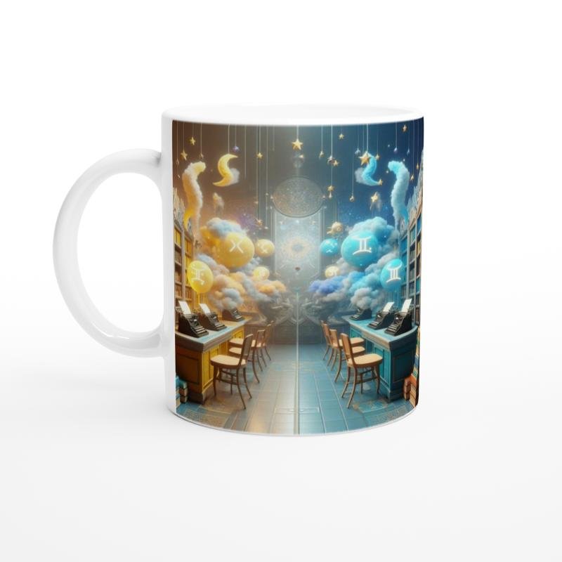 İkizler Burcu Baskılı Kahve Kupası - Zodyak Kütüpanesi Vs1