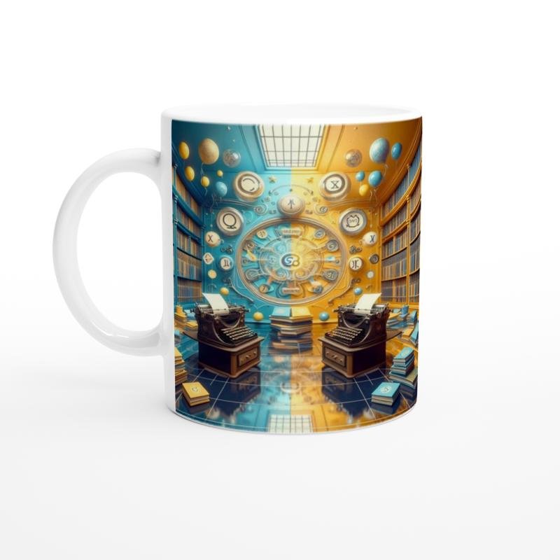 İkizler Burcu Baskılı Kahve Kupası - Zodyak Kütüpanesi Vs3