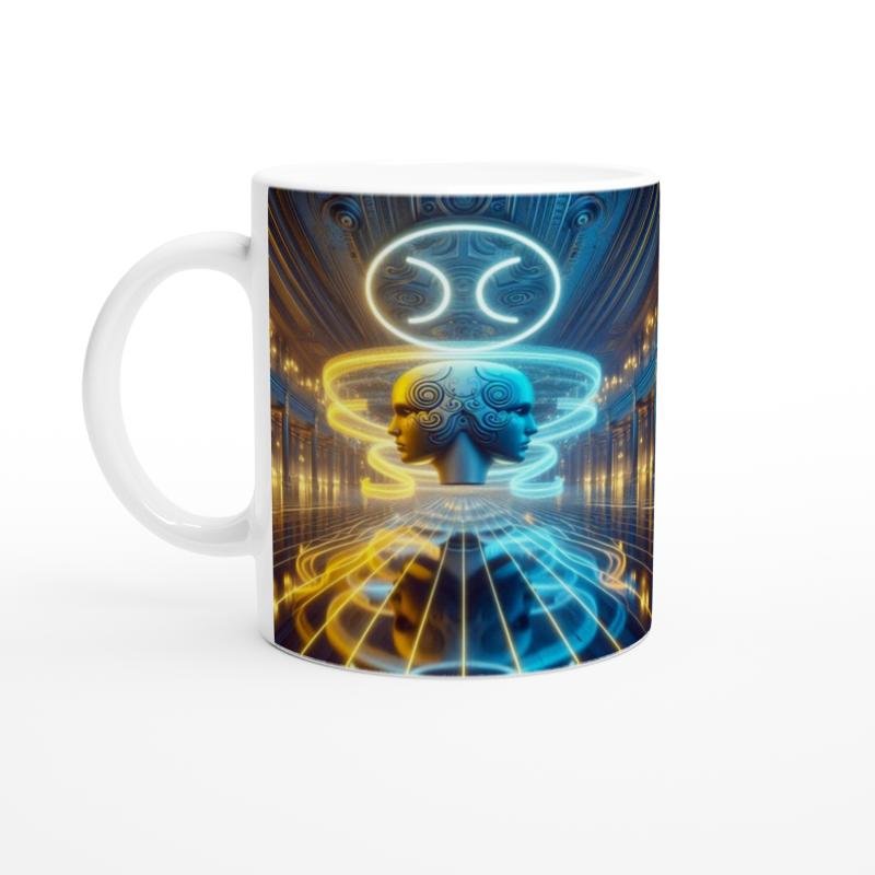 İkizler Burcu Baskılı Kahve Kupası - Zodyak Maskeli Balo Vs3