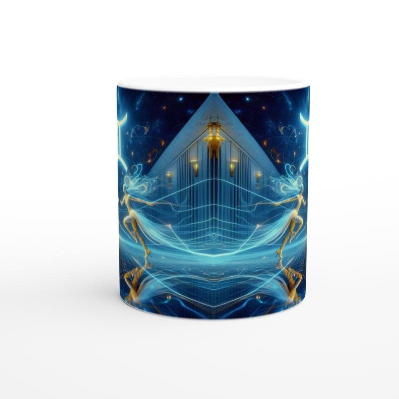 İkizler Burcu Baskılı Kahve Kupası - Zodyak Maskeli Balo Vs4 - 2