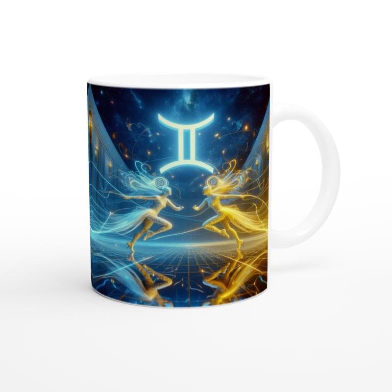 İkizler Burcu Baskılı Kahve Kupası - Zodyak Maskeli Balo Vs4 - 3