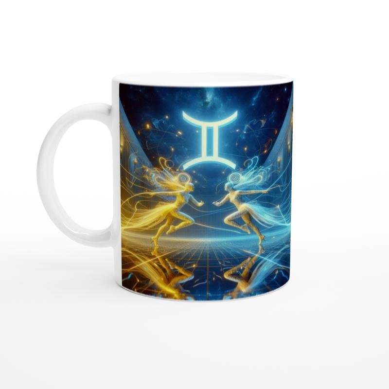 İkizler Burcu Baskılı Kahve Kupası - Zodyak Maskeli Balo Vs4