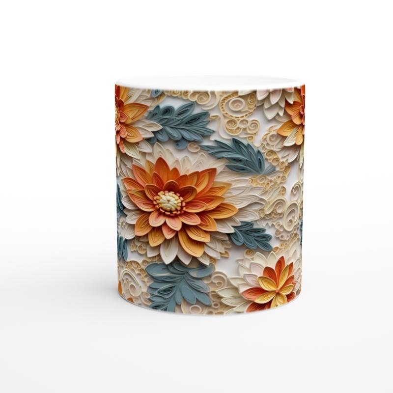 Kağıt Katmanlı Şakayık Desenli Kupa Bardak - 2