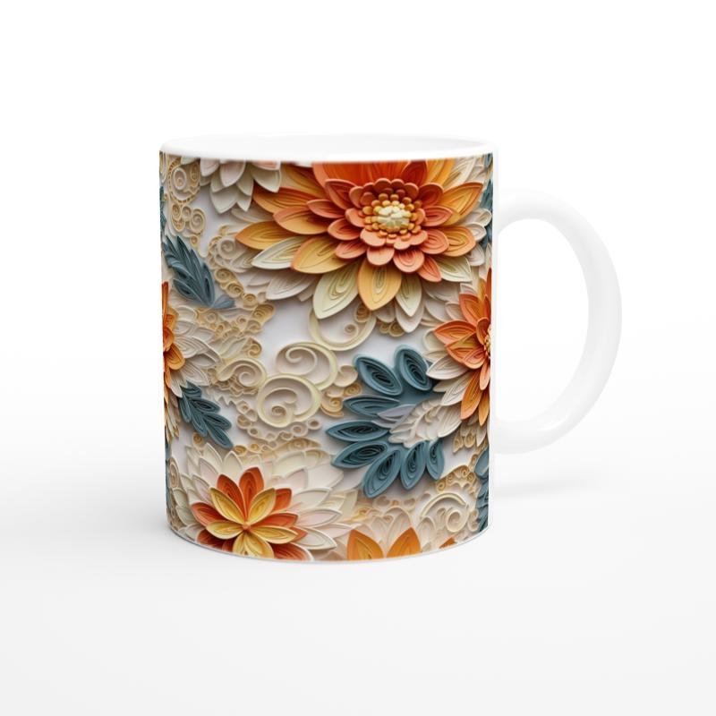 Kağıt Katmanlı Şakayık Desenli Kupa Bardak - 3