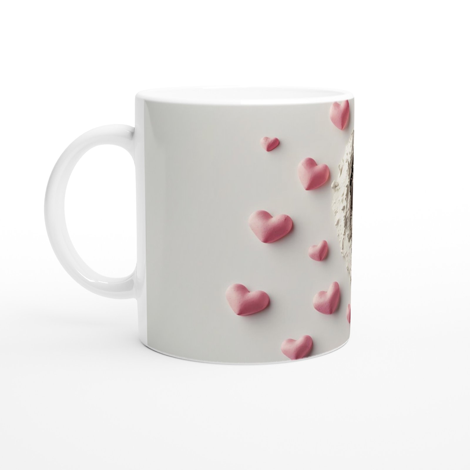 Kalp İçinde Kirpi Ailesi Temalı Baskılı Kupa Bardak