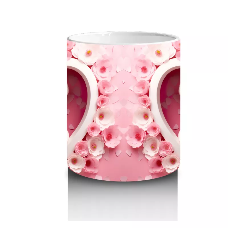 Kalp İçinde Oturan Ayıcık Çifti – Baskılı Kahve Kupası - 3