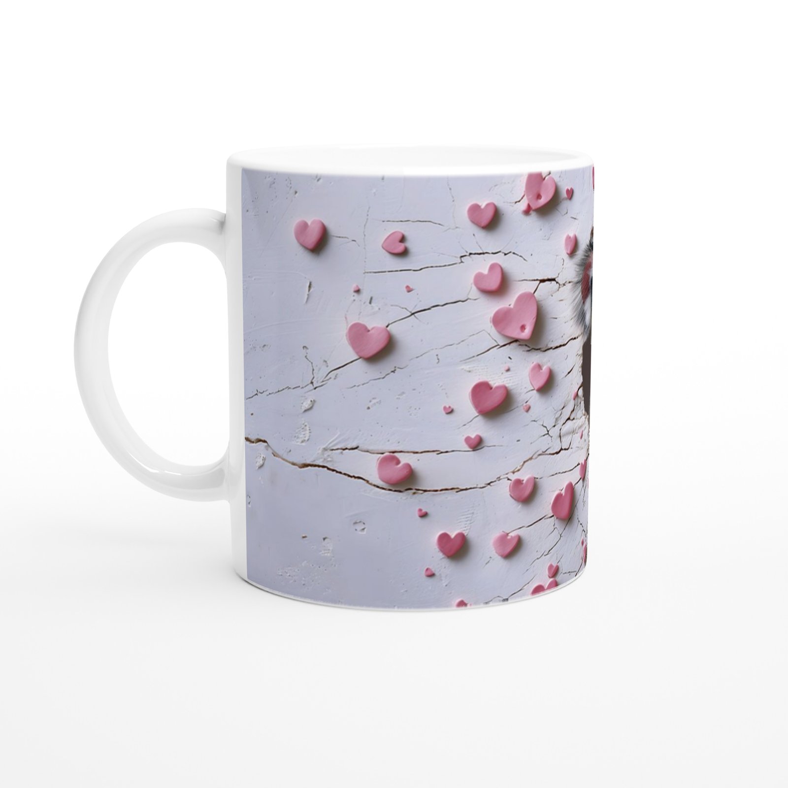 Kalp İçinden Bakan Sarılan Koalalar Temalı Baskılı Kupa Bardak - 3