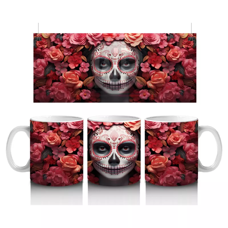 Kalp Motifli Gül Çerçevesi İçinde Ruh – Hediyelik Kahve Kupası