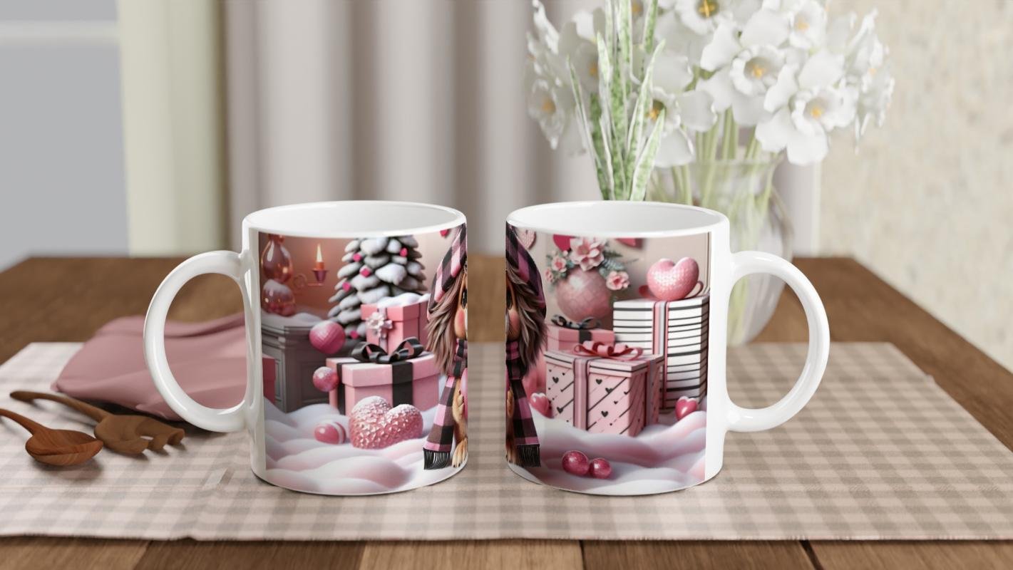 Kalp Tutan Şapkalı Aslan Yavrusu Temalı Baskılı Kupa Bardak - 5