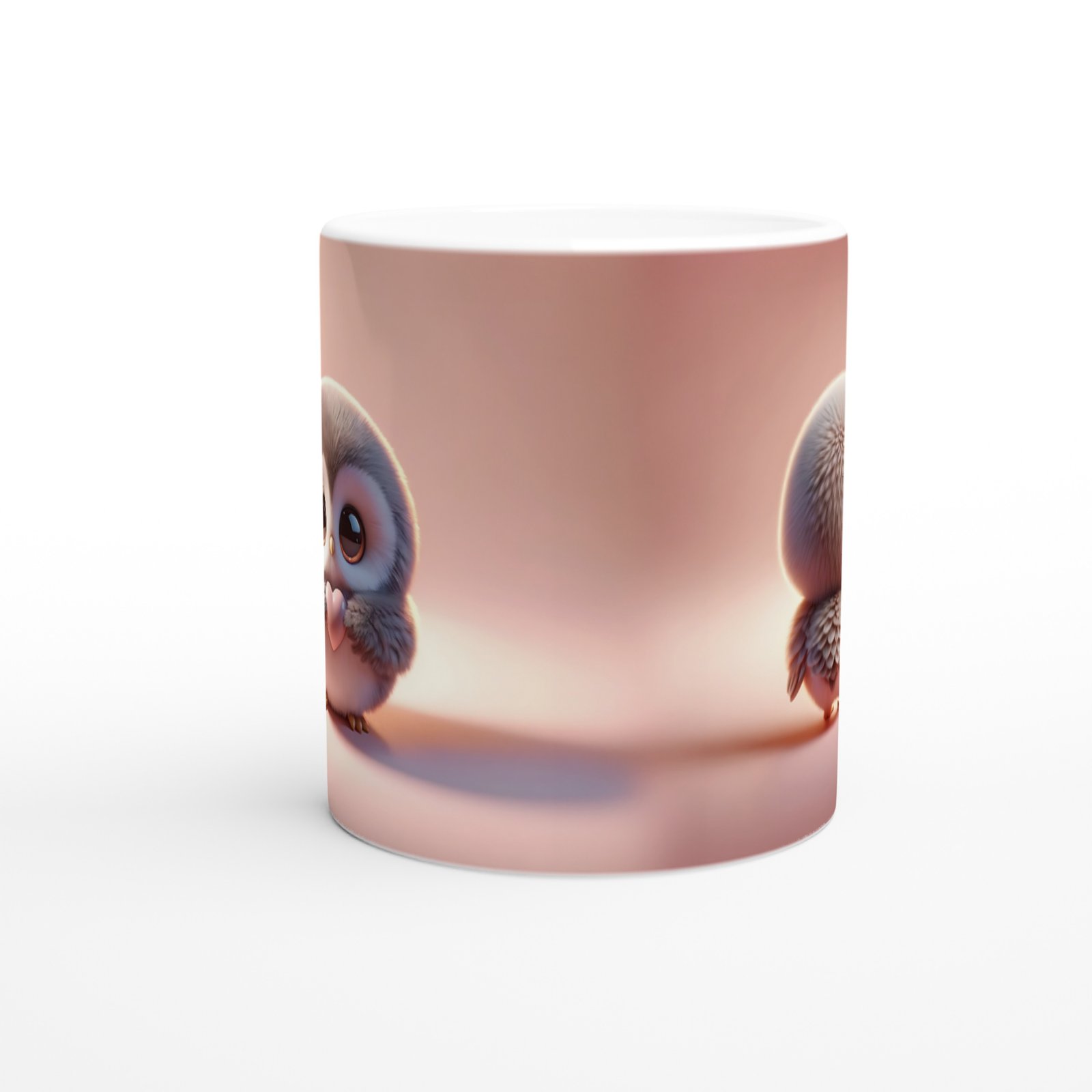 Kalp Tutan Sevimli Baykuş Temalı Baskılı Kupa Bardak - 2