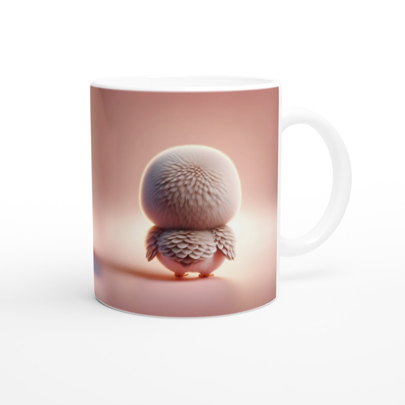 Kalp Tutan Sevimli Baykuş Temalı Baskılı Kupa Bardak - 3