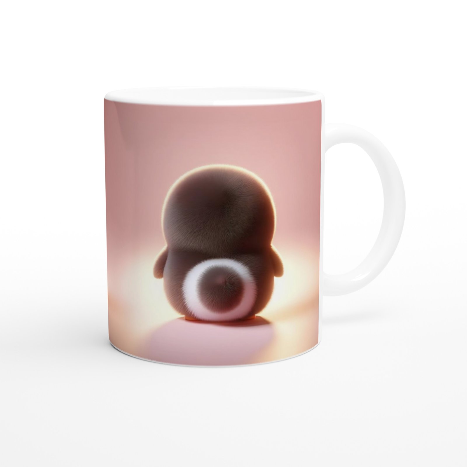 Kalp Tutan Sevimli Penguen Temalı Baskılı Kupa Bardak - 3