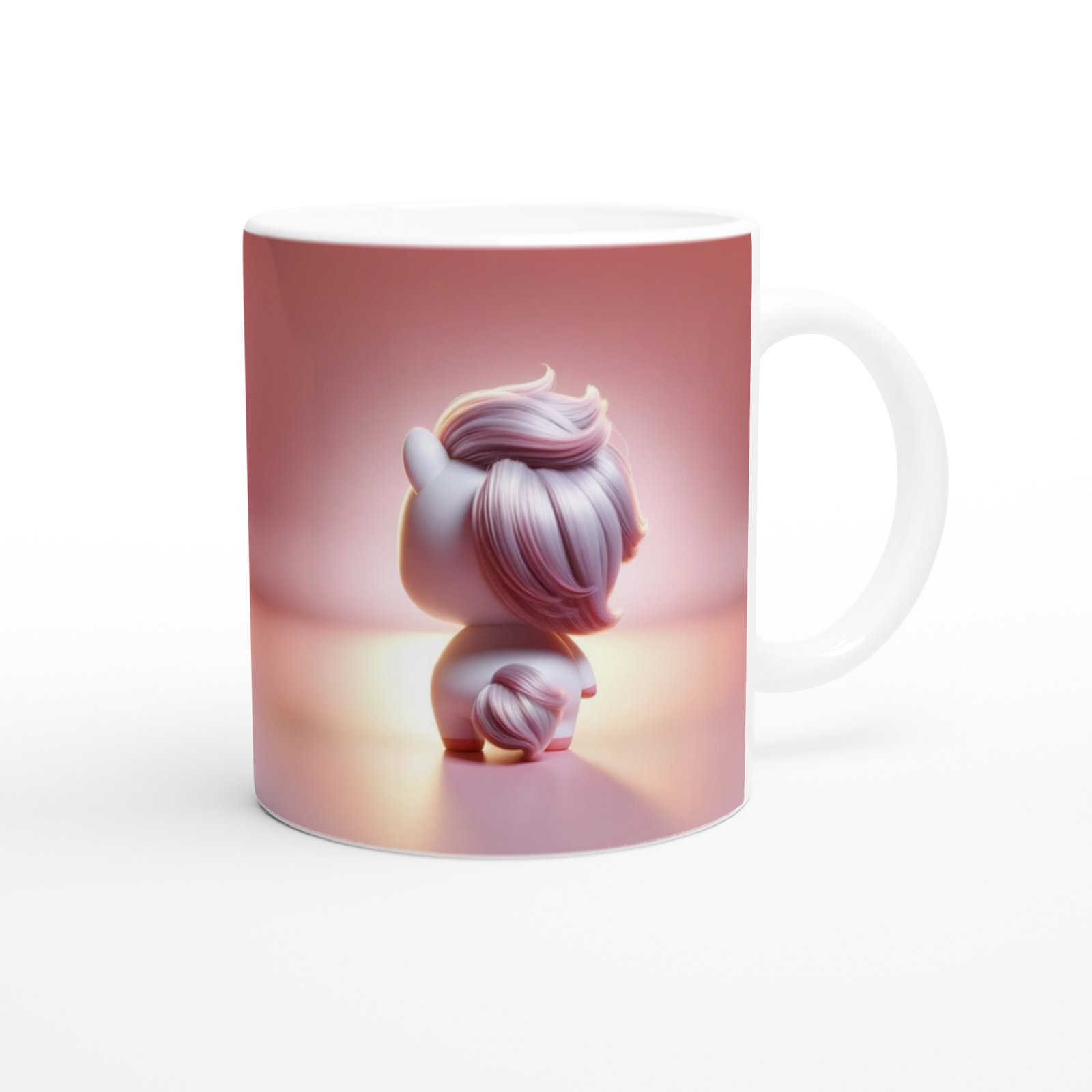 Kalp Tutan Sevimli Unicorn Temalı Baskılı Kupa Bardak - 3