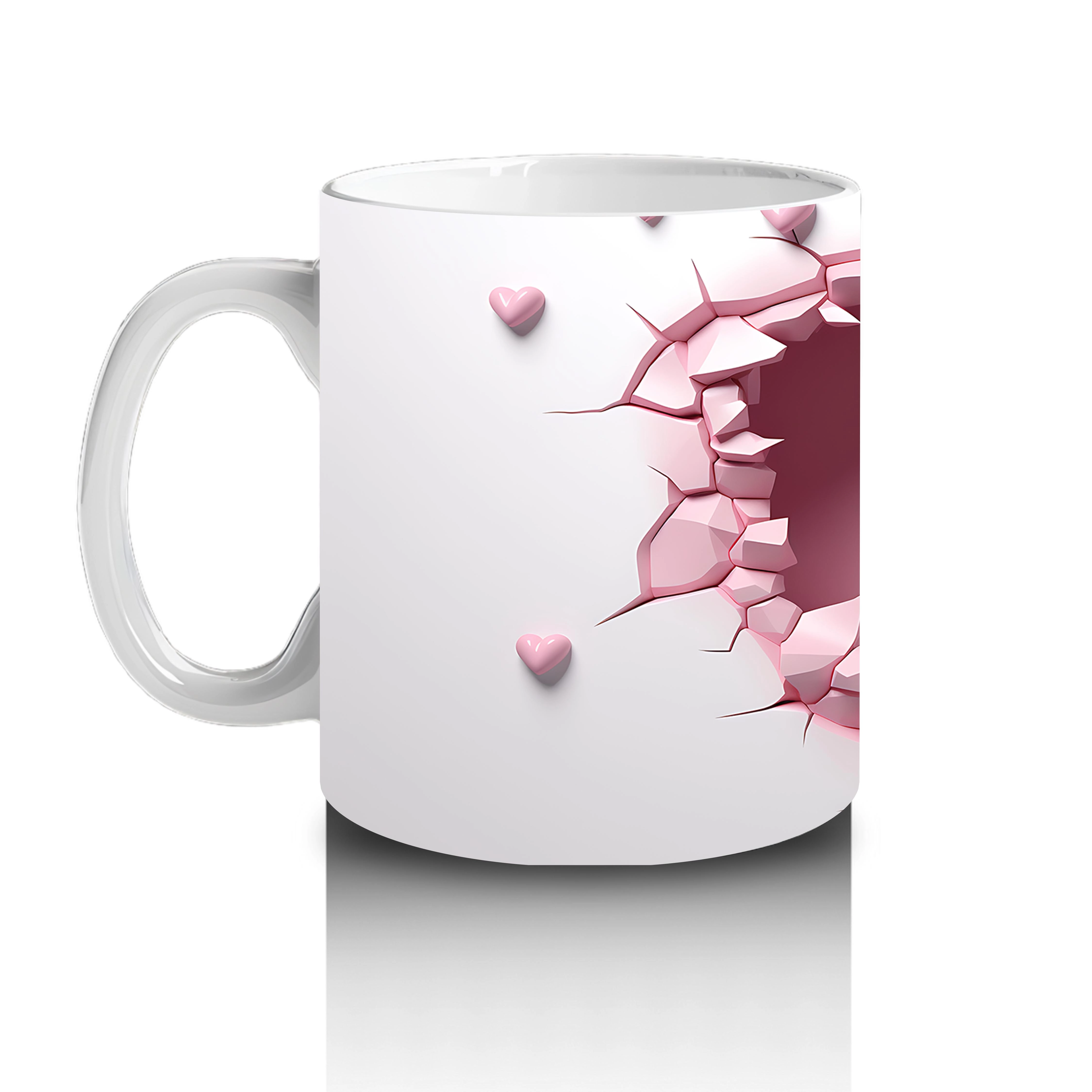 Kalplerle Süslenmiş Zarif Geyik – Baskılı Kahve Kupası - 2