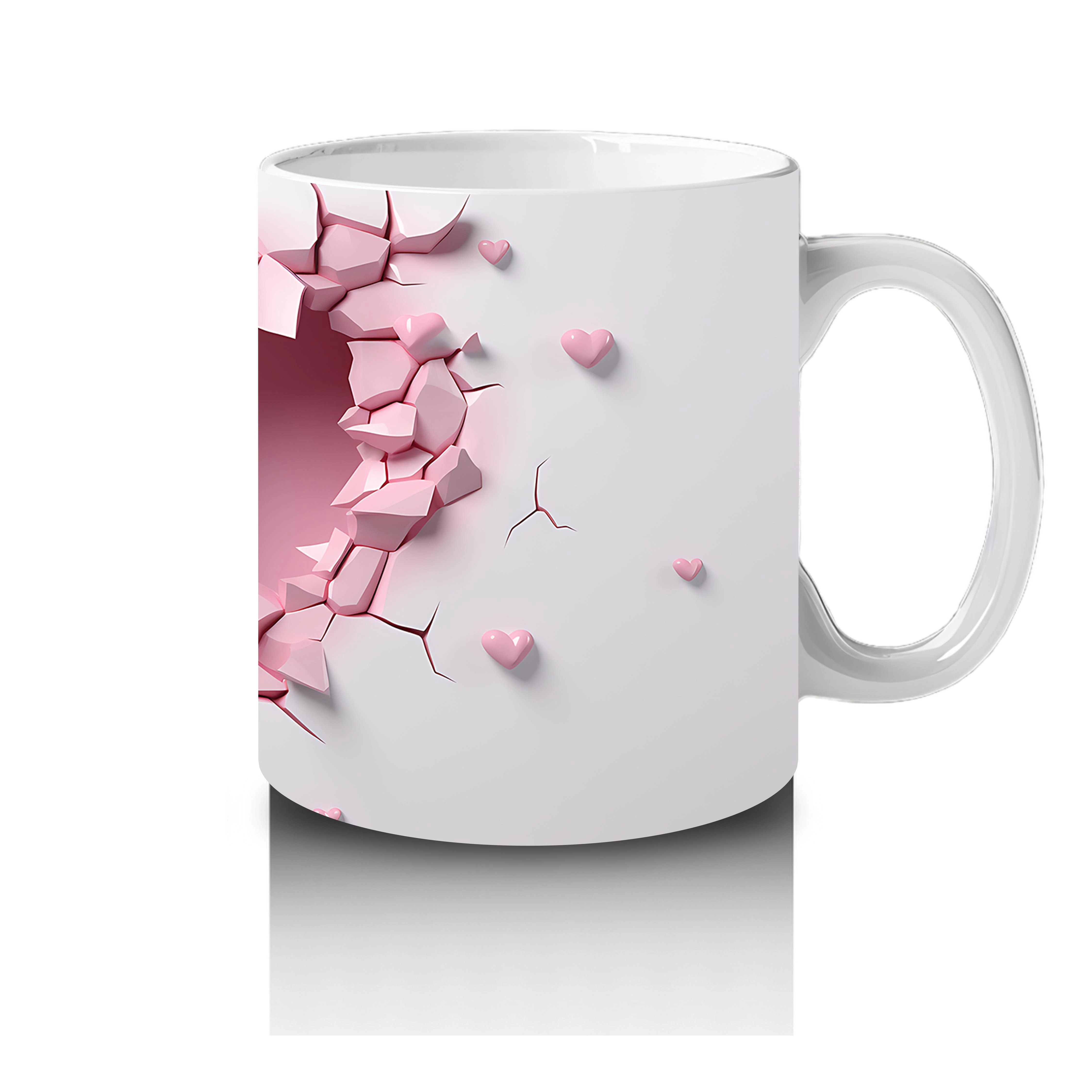 Kalplerle Süslenmiş Zarif Geyik – Baskılı Kahve Kupası - 4