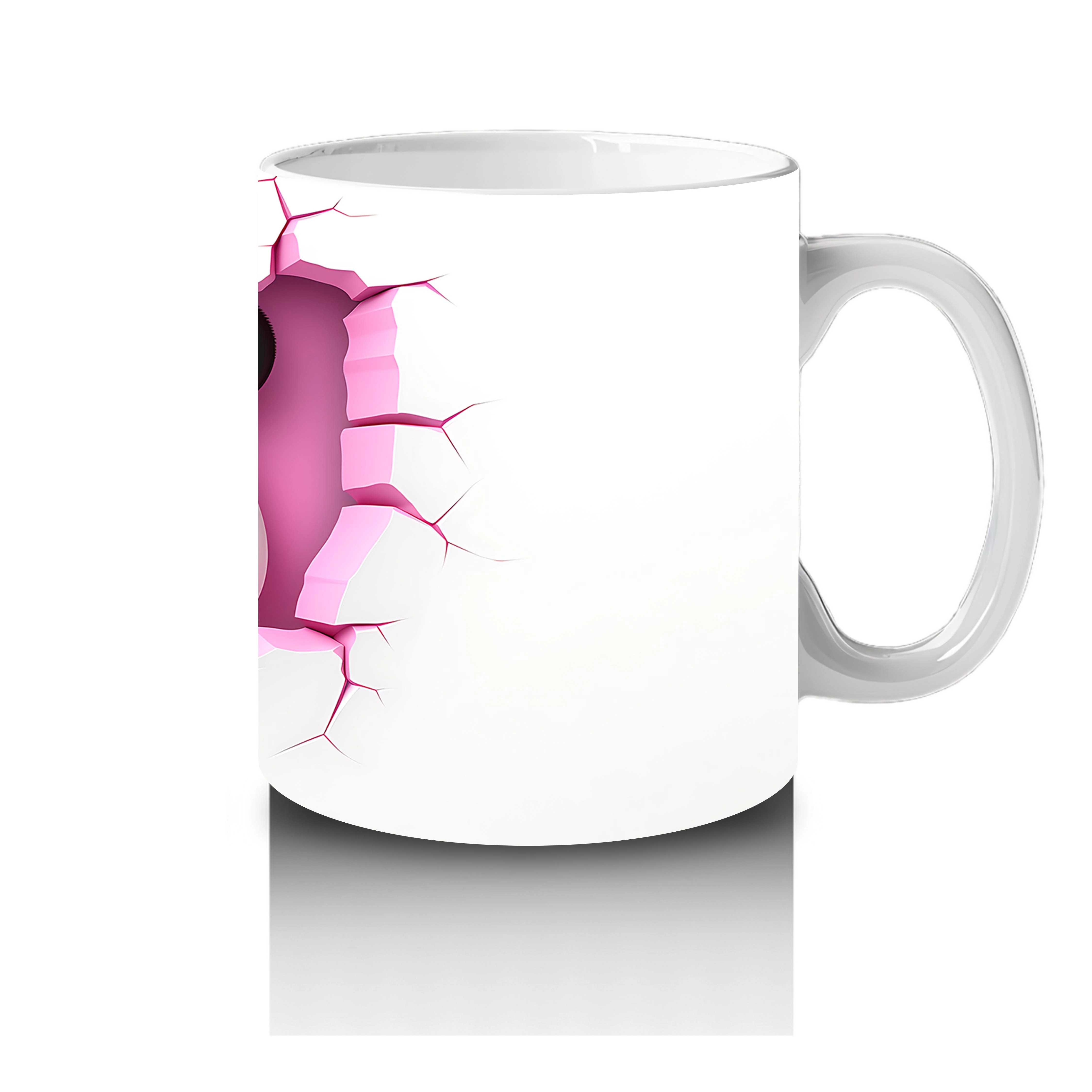 Kalpli Çatlakta Bakan Sevimli Panda – Baskılı Kahve Kupası - 4