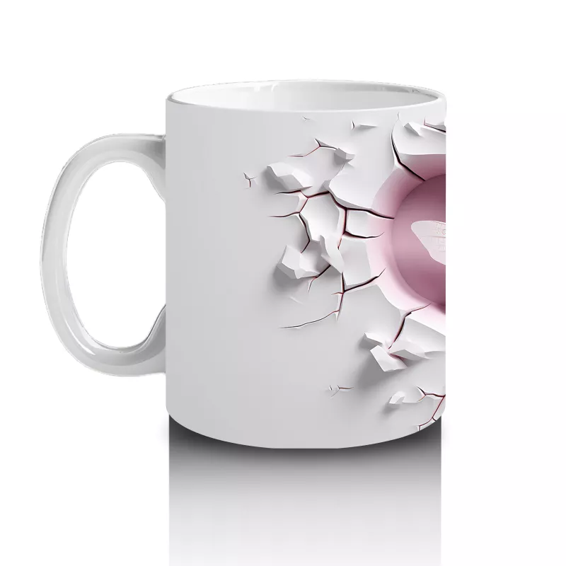 Kalpli Çatlakta Pembe Yusufçuk İllüstrasyonu – Baskılı Kahve Kupası - 2