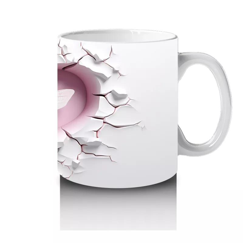 Kalpli Çatlakta Pembe Yusufçuk İllüstrasyonu – Baskılı Kahve Kupası - 4