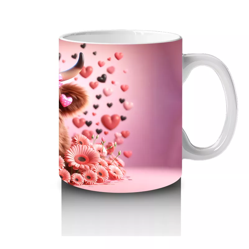 Kalpli Desenli Sevimli Boğa Figürü – Baskılı Kupa - 4