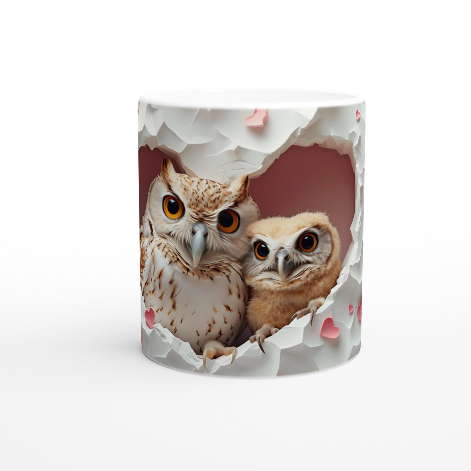 Kalpli Duvardan Bakan Baykuş Temalı Baskılı Kupa Bardak