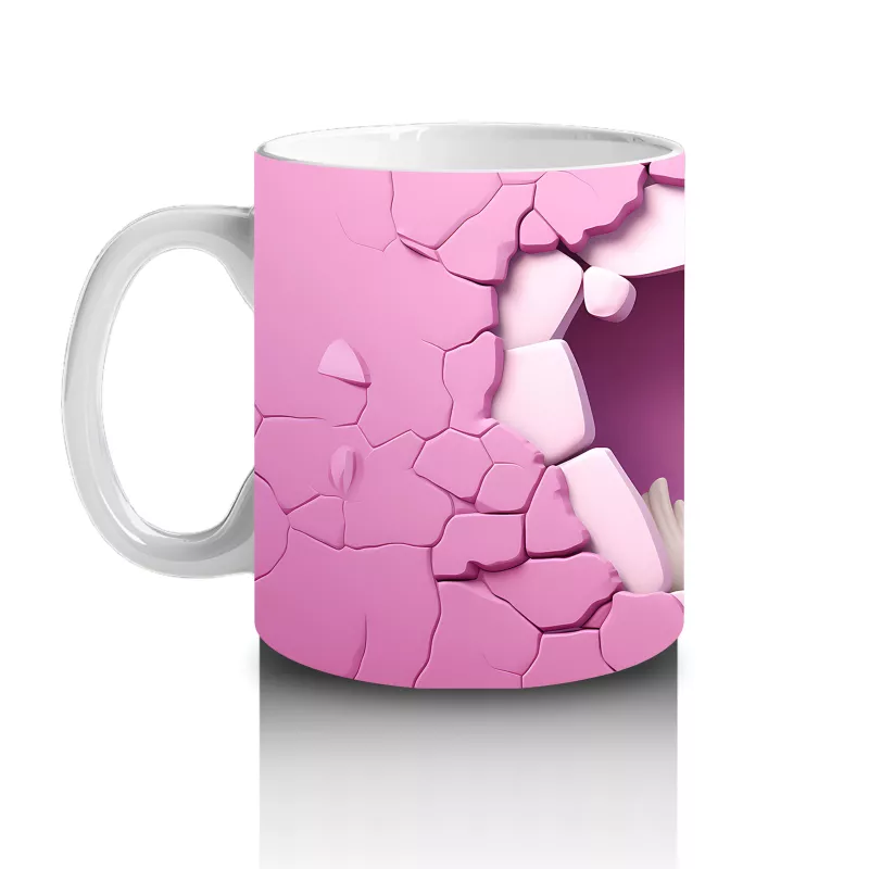 Kalpli Duvarı Delen Sevimli Ördek – Baskılı Kahve Kupası - 2