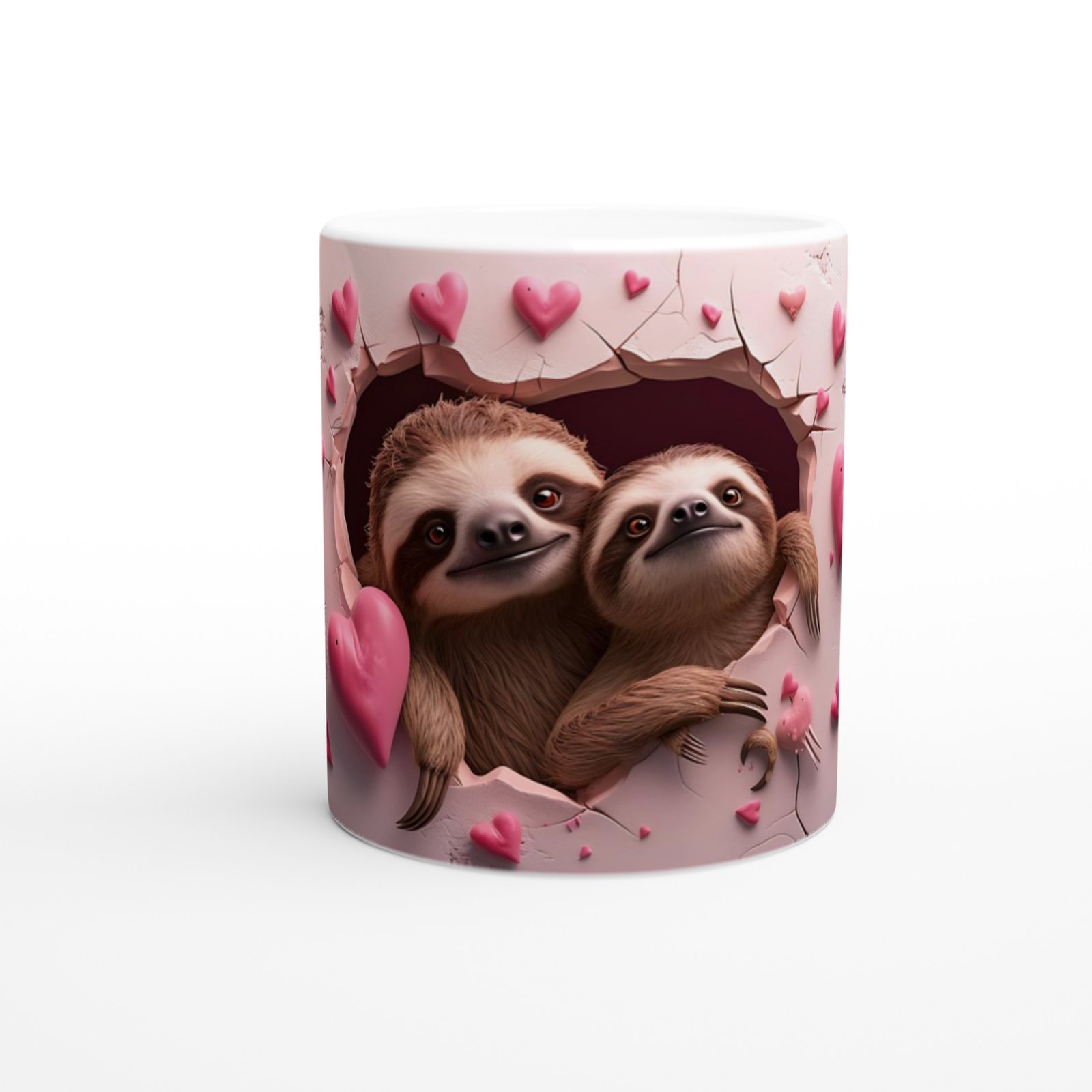 Kalpli Duvarın Ardından Bakan Tembel Hayvanlar Temalı Baskılı Kupa Bardak