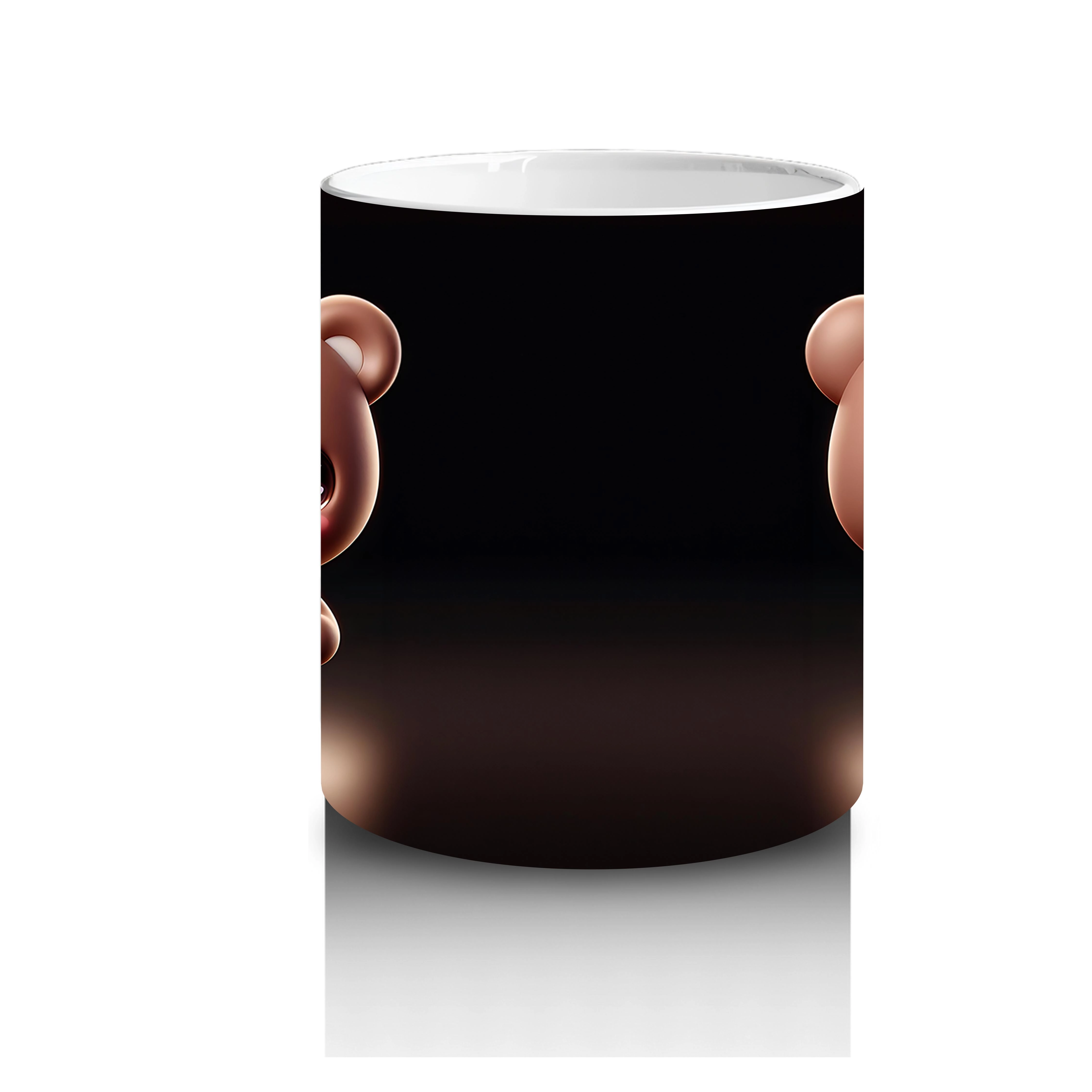 Kalpli Gözlerle Bakan Tatlı Ayıcık Karakteri – Baskılı Kahve Kupası - 3