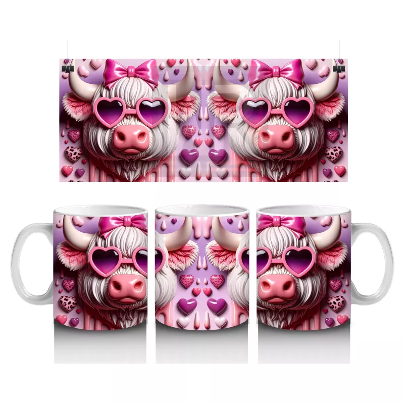 Kalpli Gözlük Takmış Sevimli Domuzcuklar – Baskılı Kahve Kupası