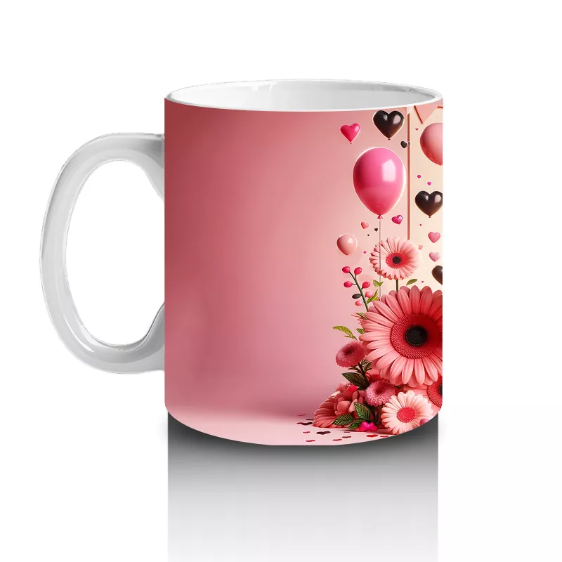 Kalpli Gözlüklü Çiçekler Arasında Dinozor Tasarımı - Baskılı kahve kupası - 2