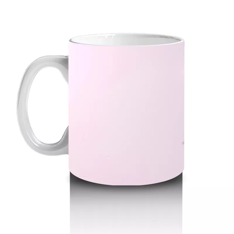 Kalpli Pembe Zeminde Gülümseyen Sevimli Köpekbalığı - Baskılı kahve kupası - 2