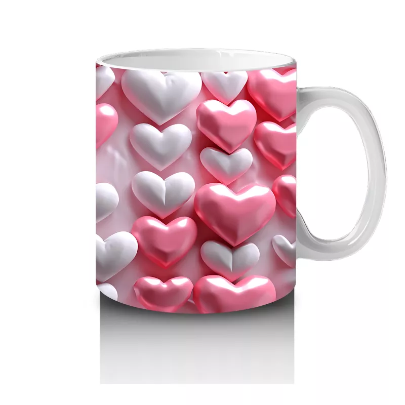 Kalpli Yastıklar Üzerinde Beyaz Kelebek – Baskılı Kahve Kupası - 4