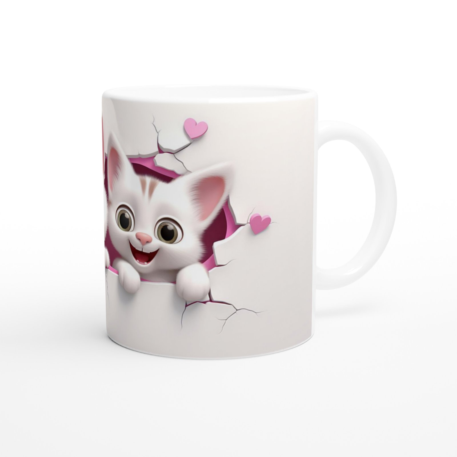 Kalpten Bakan Sevimli Kedi Kardeşler Temalı Baskılı Kupa Bardak - 3