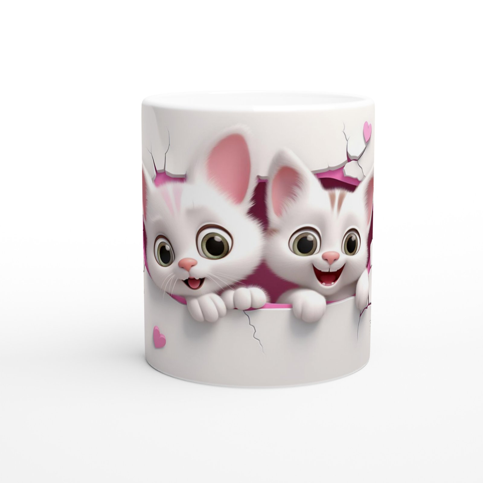 Kalpten Bakan Sevimli Kedi Kardeşler Temalı Baskılı Kupa Bardak