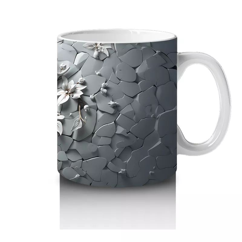 Karanlık Çatlakta Geyik Kafası Silueti – Baskılı Kahve Kupası - 4